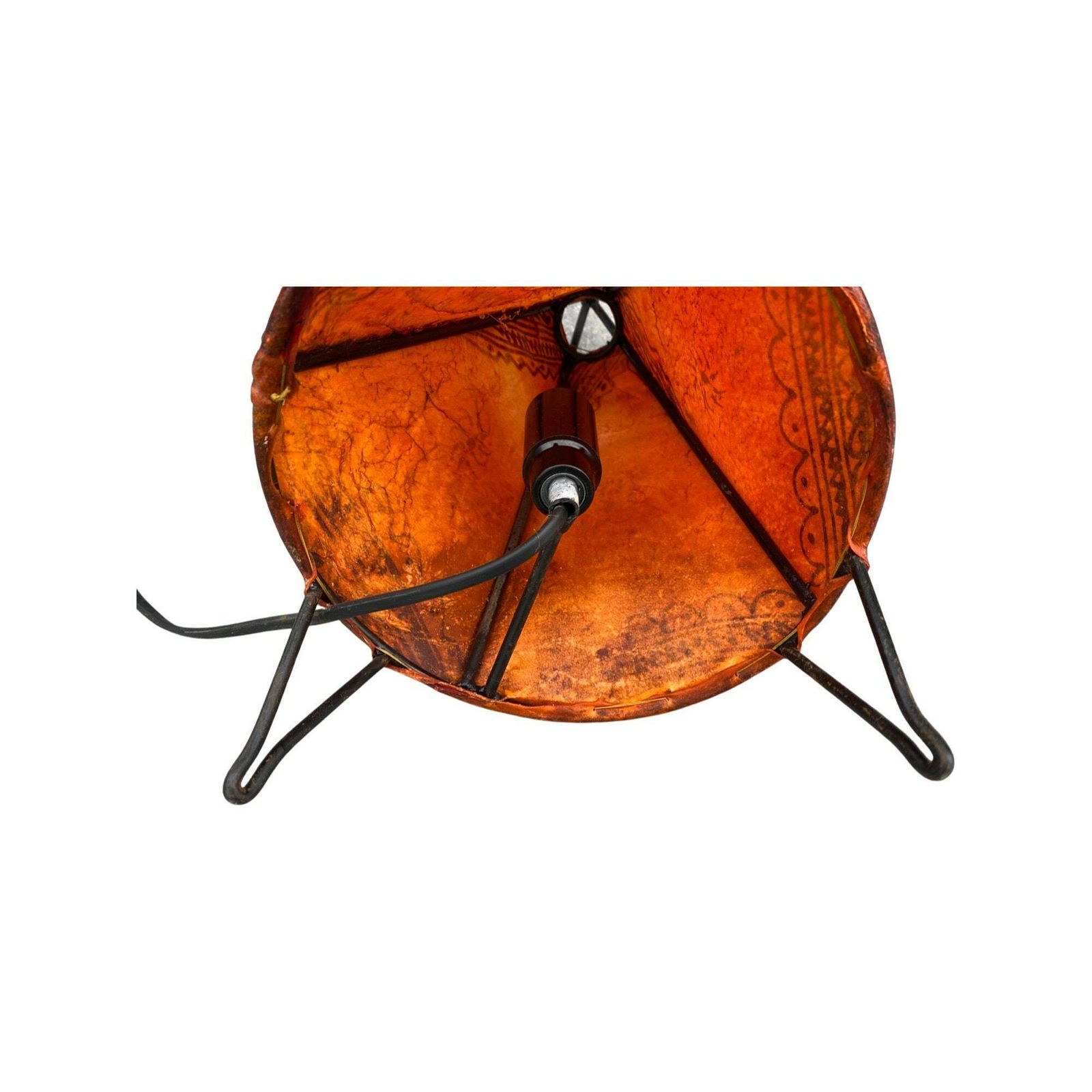 Oriental Lamp Vintage   Made From Orange Leather   Vintage Henna Floor Lamp | Hand Painted photo Lighting