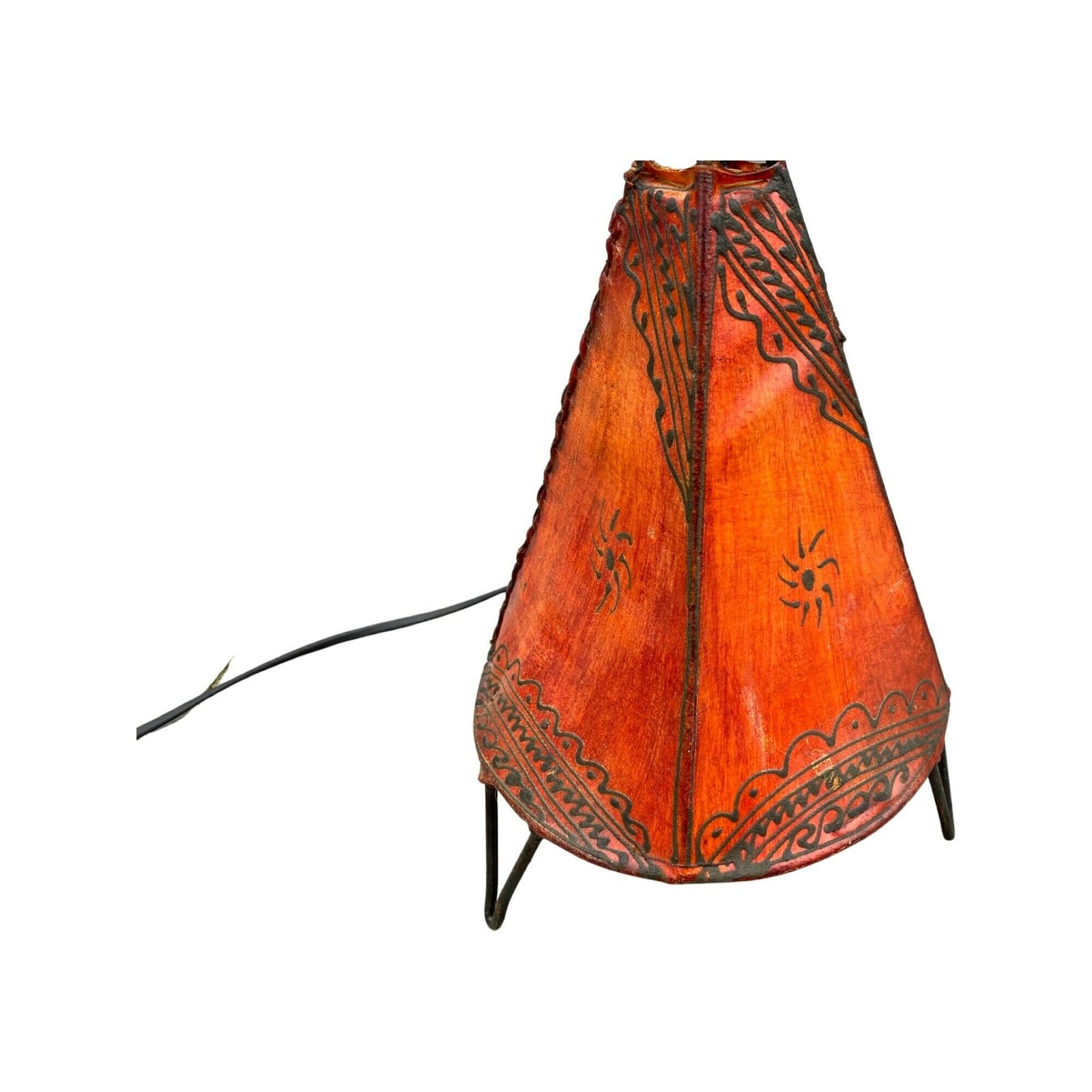 Oriental Lamp Vintage   Made From Orange Leather   Vintage Henna Floor Lamp | Hand Painted photo buy