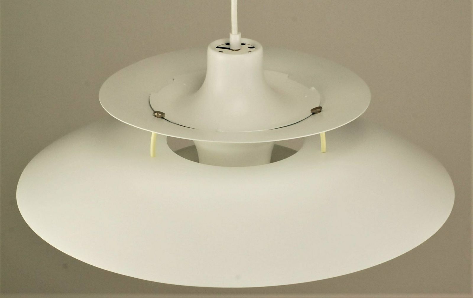 Louis Poulsen Ph5 Pendant Light   Design By Poul Henningsen | 'White With Turquoise Anti Glare Ring' photo furniture
