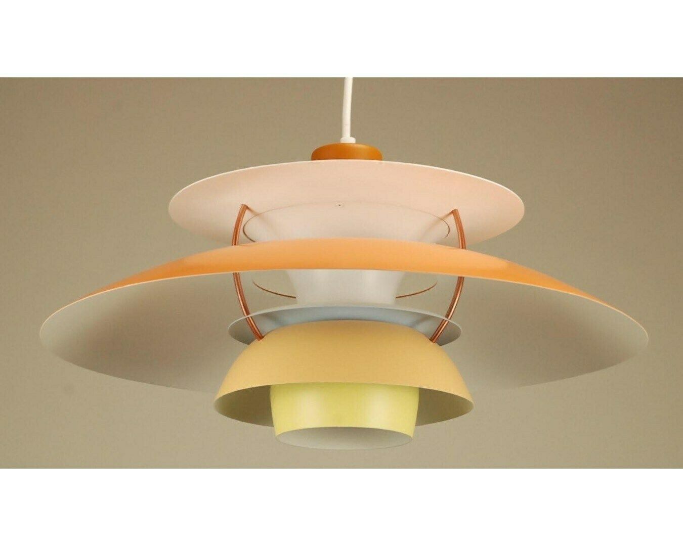 Original Louis Poulsen Ph5 Pendant | Vintage 1970's 'Orange/Yellow' | Mid Century Modern Design By Poul Henningsen, Denmark photo 950.0