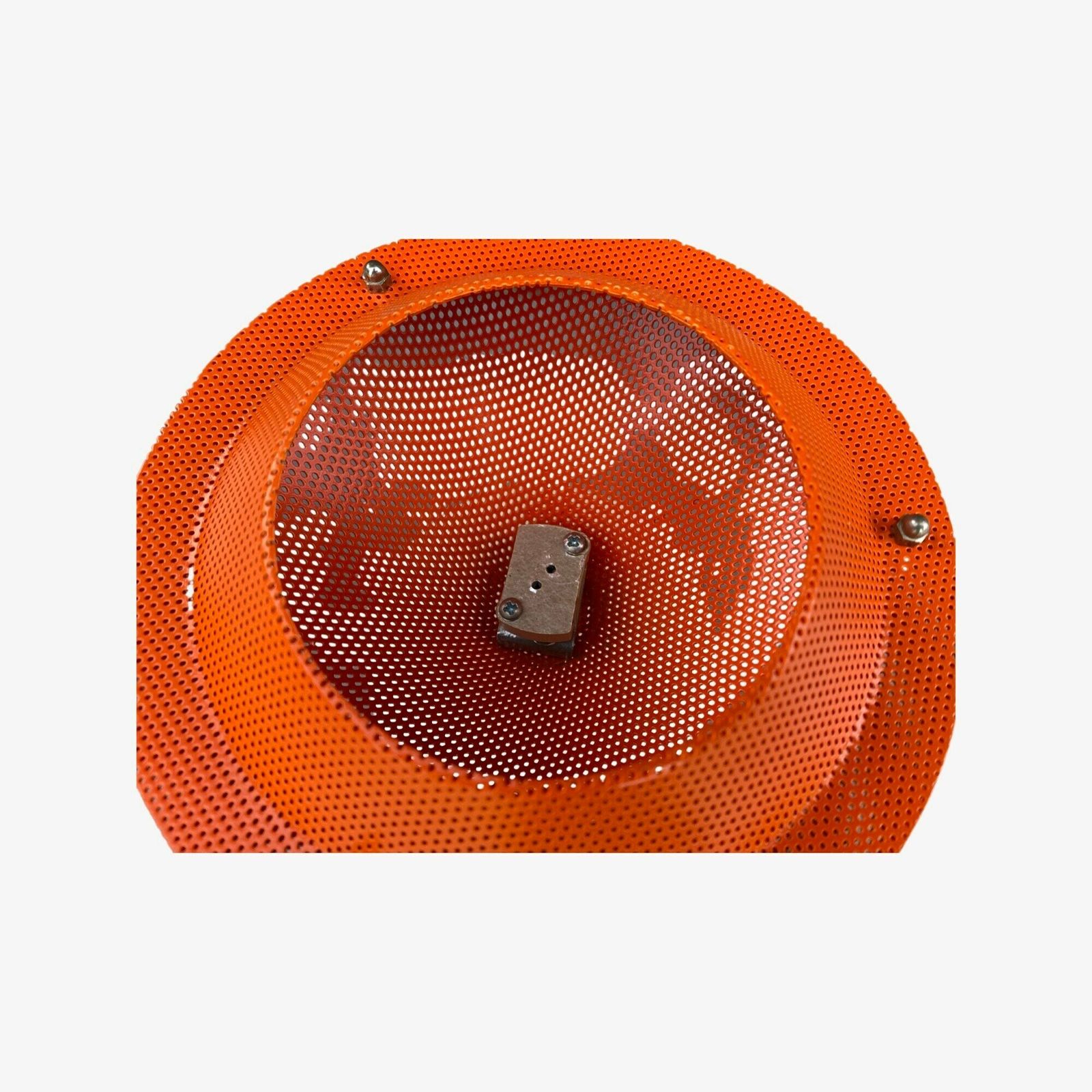 Handmade Retro Table Light   Orange/White Colored Upcycled Lighting | Night Light, Table Lamp | Vrieland Design Base & Dijkstra Shade 1960s photo 212.0