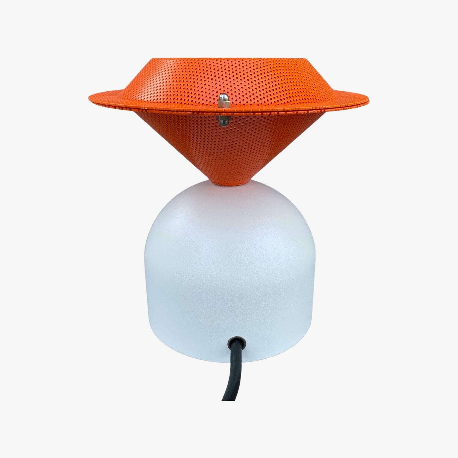 Handmade Retro Table Light   Orange/White Colored Upcycled Lighting | Night Light, Table Lamp | Vrieland Design Base & Dijkstra Shade 1960s photo buy