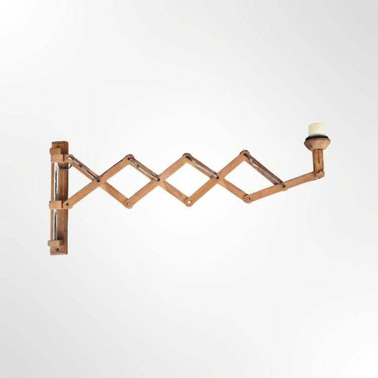 Danish Wooden Telescopic Wall Sconce Light | 1970s Mid Century Teak Wood Scissor Lamp | Made In Denmark | Scandinavian Designer Scissor Lamp photo Lighting