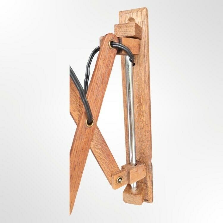 Danish Wooden Telescopic Wall Sconce Light | 1970s Mid Century Teak Wood Scissor Lamp | Made In Denmark | Scandinavian Designer Scissor Lamp photo vinterior