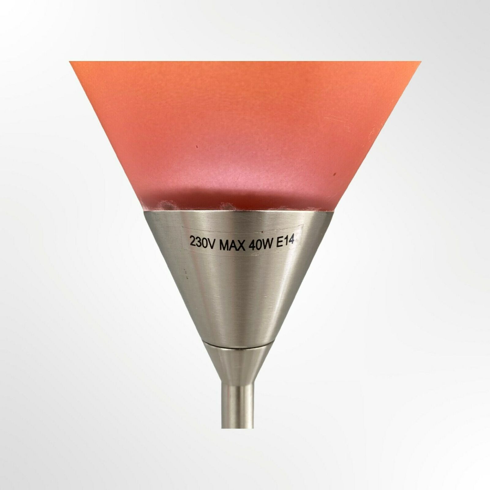 Vintage Table Lamp   Glass Vintage Table Lamp   Table Light Vintage   Orange/Yellow Glass Shade With Brushed Metal Base   Massive Design photo 149.0