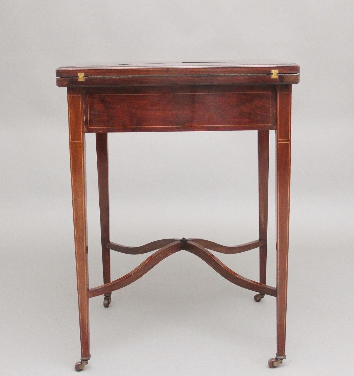 Early 20th Century Mahogany And Inlaid Card Table photo vintage