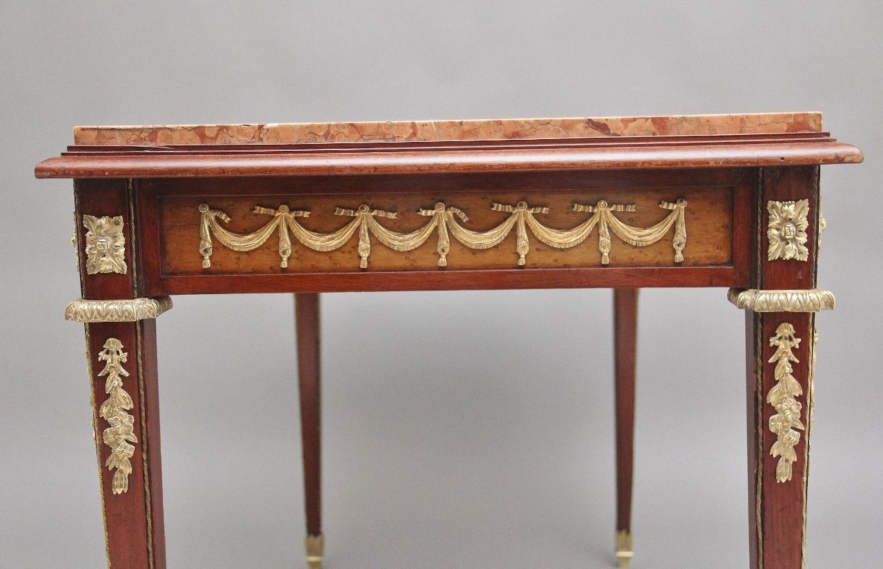 19th Century French Mahogany And Marble Top Centre Table photo vintage