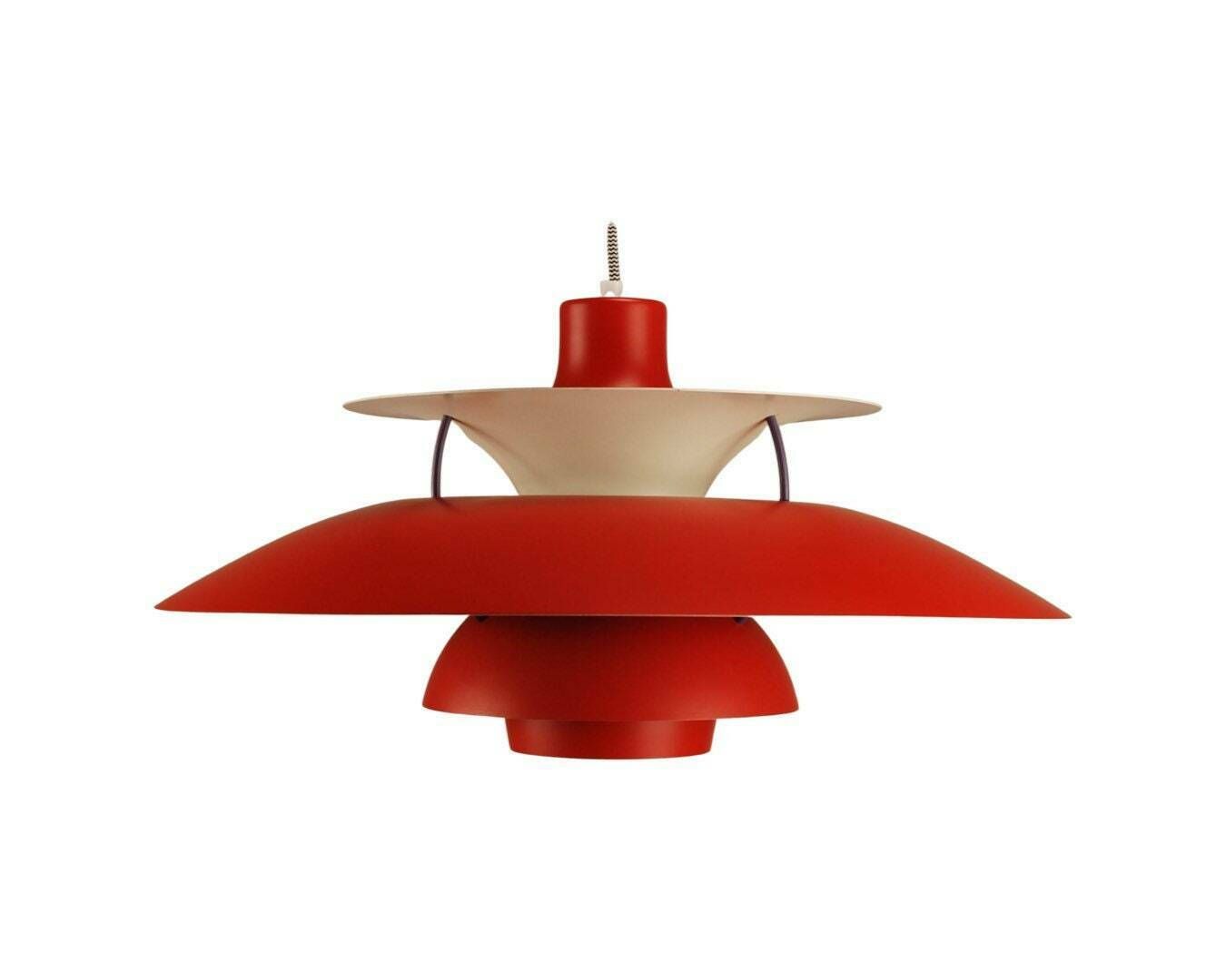 Red 80s Louis Poulsen Ph5 | Vintage Pendant Lamp From Denmark 1980s | Rewired And Repainted photo furniture