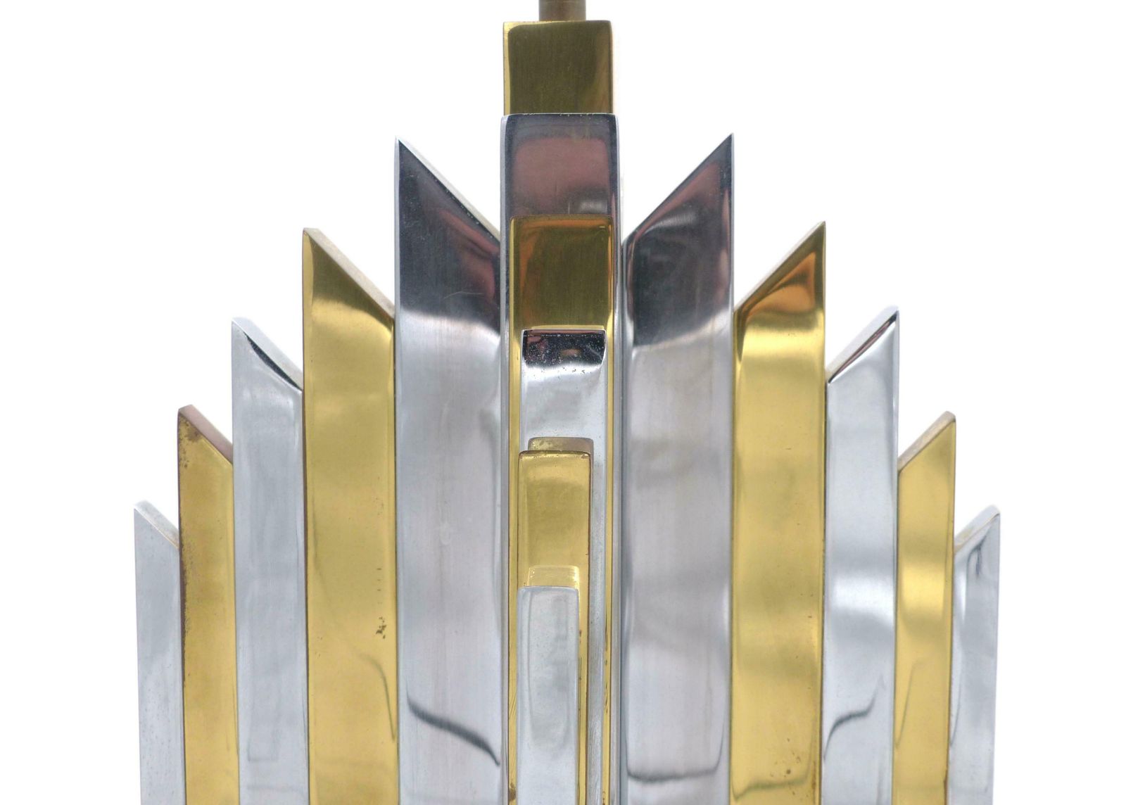 Cactus Sculpture Lamp Base Brass And Chrome Lem Atelier La Boetie 1974 photo vinterior