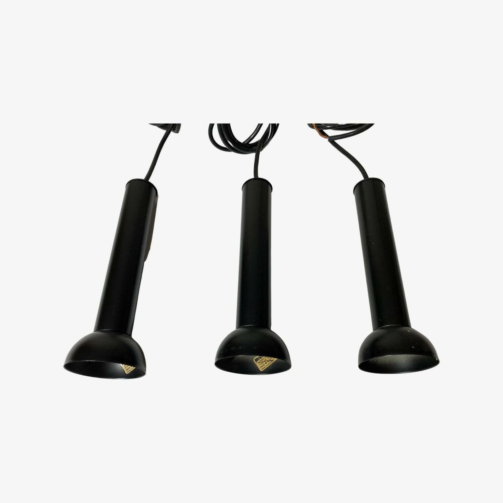 Set Of 3 Black Pendants From The Danish Company Lyfa Model Paris Made In The 1980s | Danish Mid Century Modern Design | Srt Of 3 Pendants photo furniture