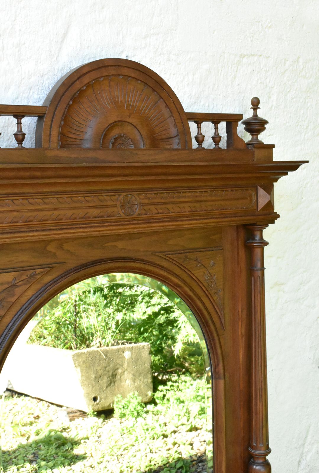 photo for sale Large French Oak Overmantel Mirror Henri II