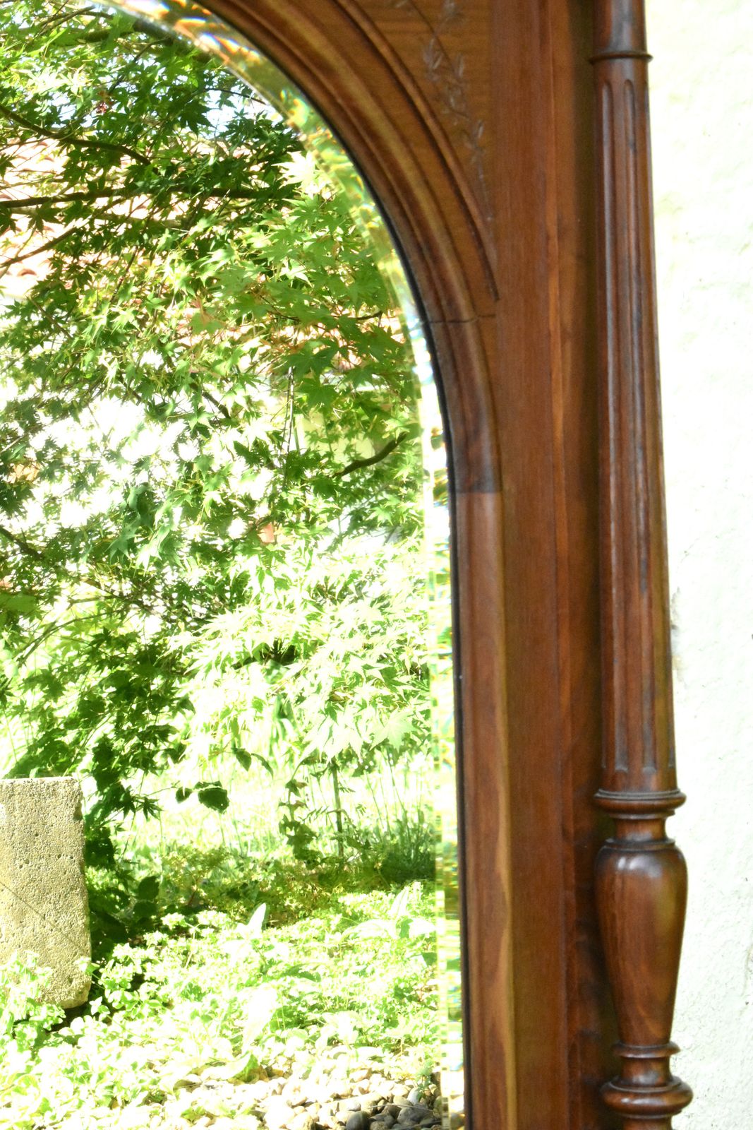 600.0 Large French Oak Overmantel Mirror Henri II photo
