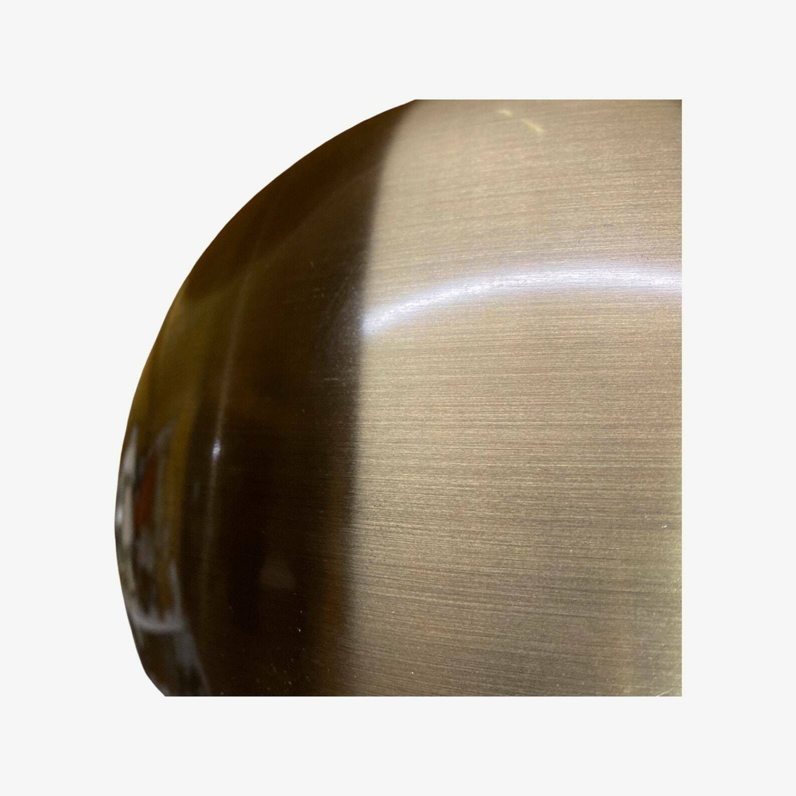 60s Gold Retro Ball Lamp | Vintage Golden Brushed Pendant Light | Dutch Designer Lighting | Metal photo 182.0