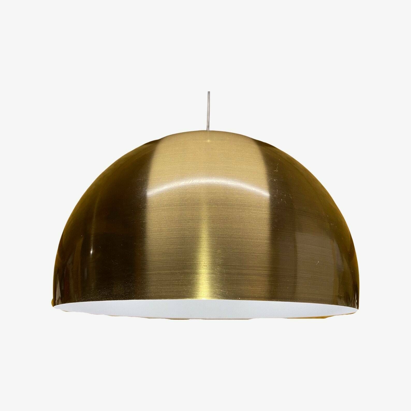 60s Gold Retro Ball Lamp | Vintage Golden Brushed Pendant Light | Dutch Designer Lighting | Metal photo vinterior