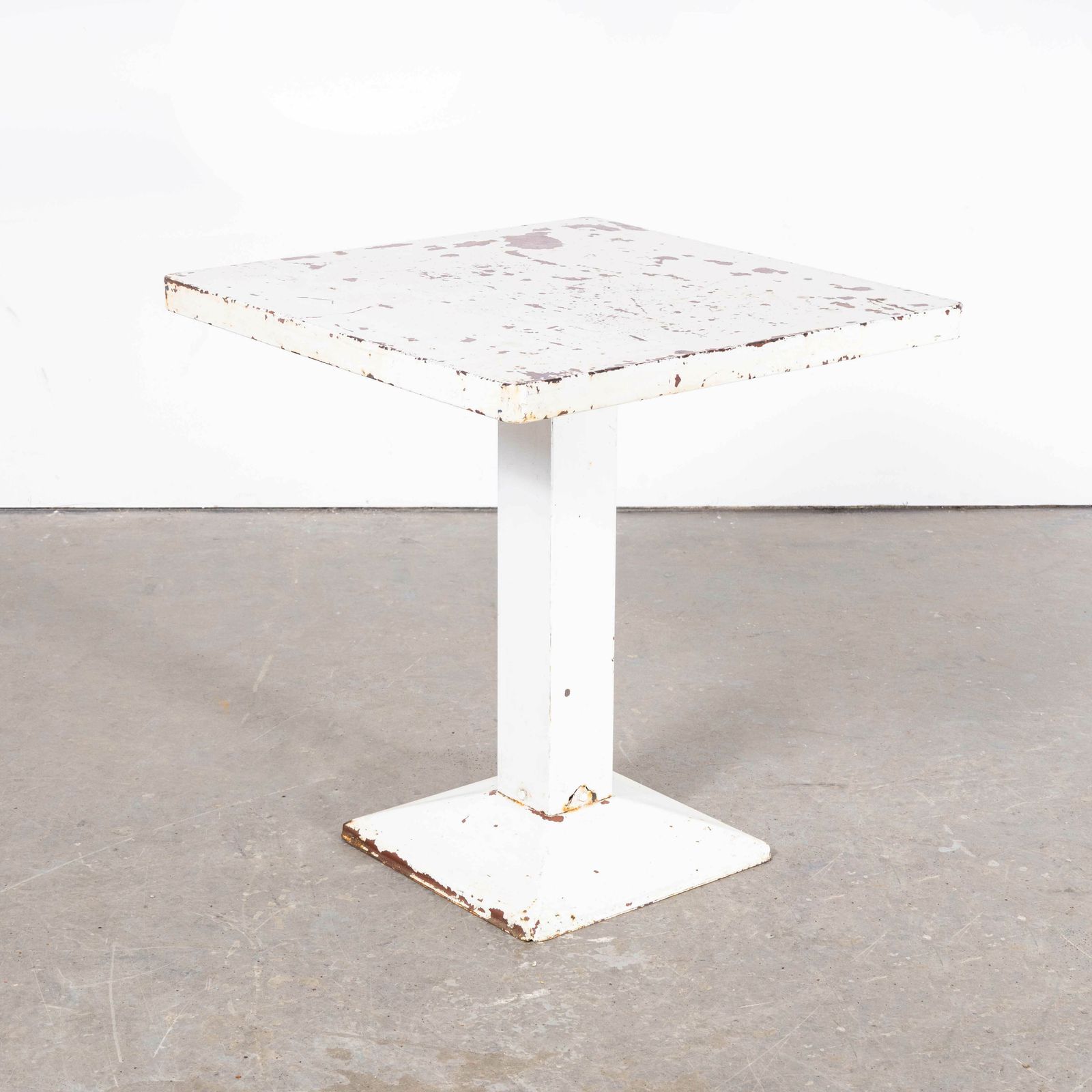 1960’s Original French Tolix Square Outdoor Dining Table – White Square
