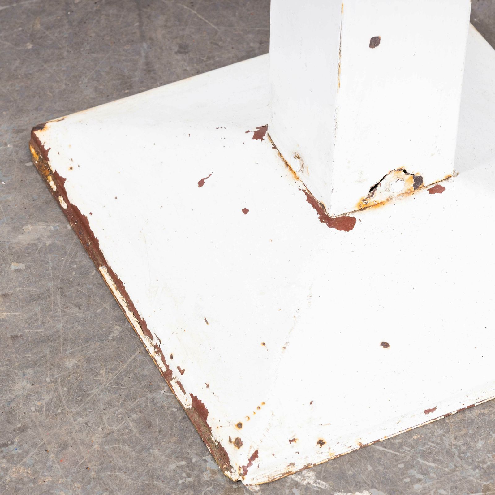 1960’s Original French Tolix Square Outdoor Dining Table – White Square photo 594.0