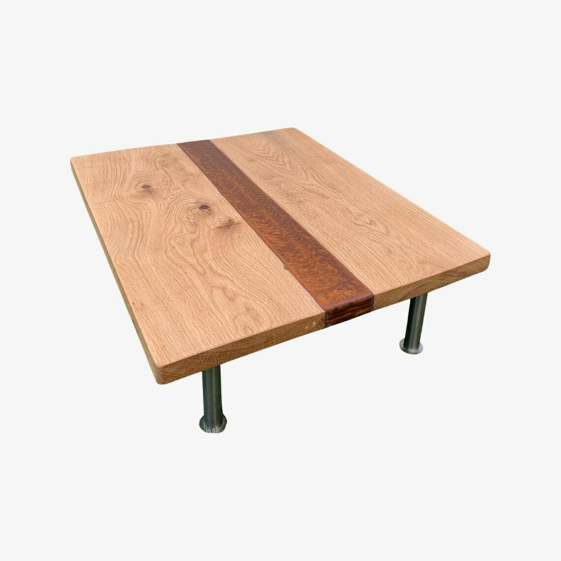 Handmade Epoxy Coffe Table   Deep Earth Brown Epoxy In Oak Wood photo for sale
