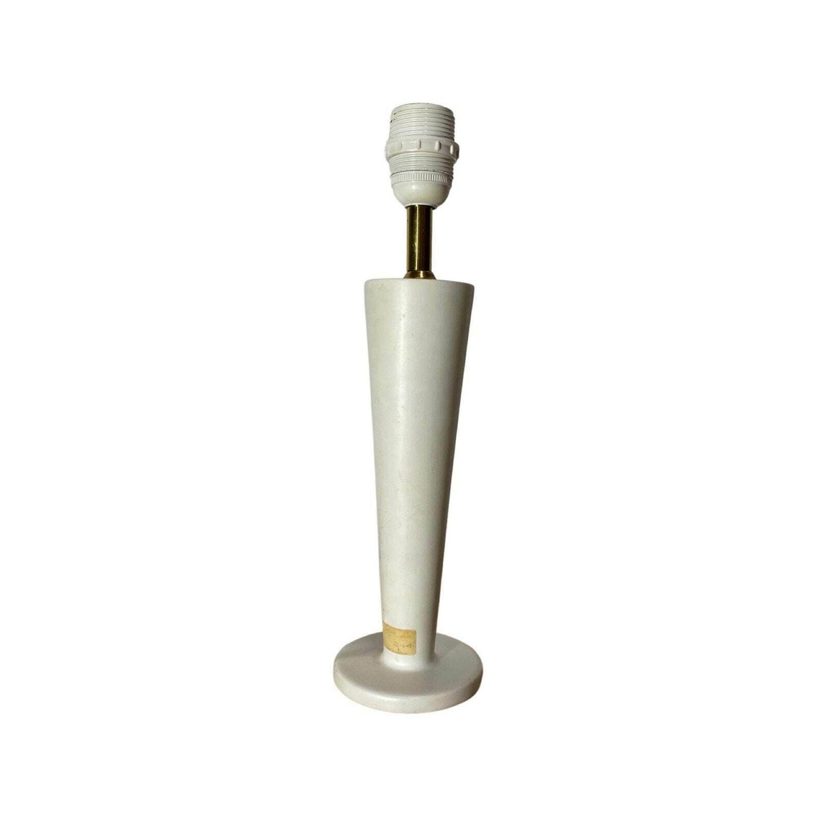 60s Ceramic/Brass Table Light From Lyskilde Denmark | Vintage Lyskilde Designer Table Lamp With White Ceramic Base & Brass Neck | White/Gold photo vintage