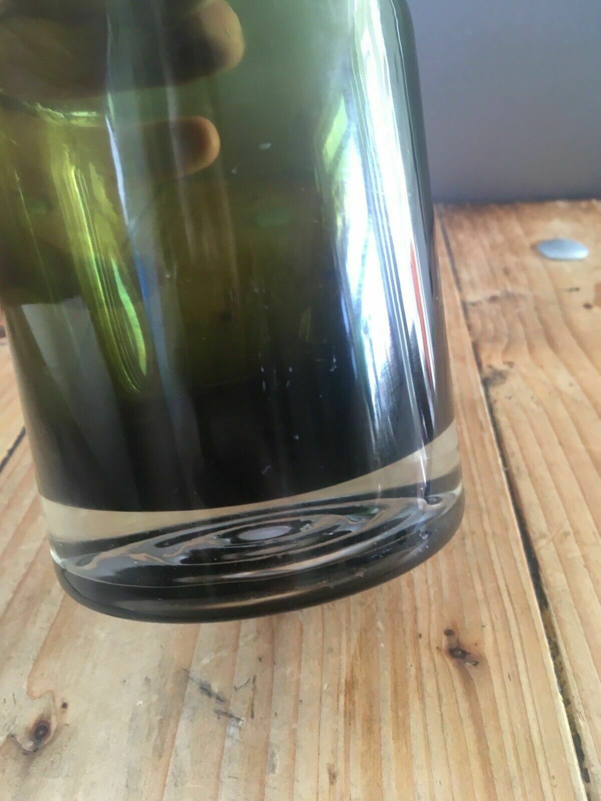 Home Decor Retro 60's Rihihimaki Green Art Glass Rose Vase 1477 Tamara Aladin Scandinavian photo