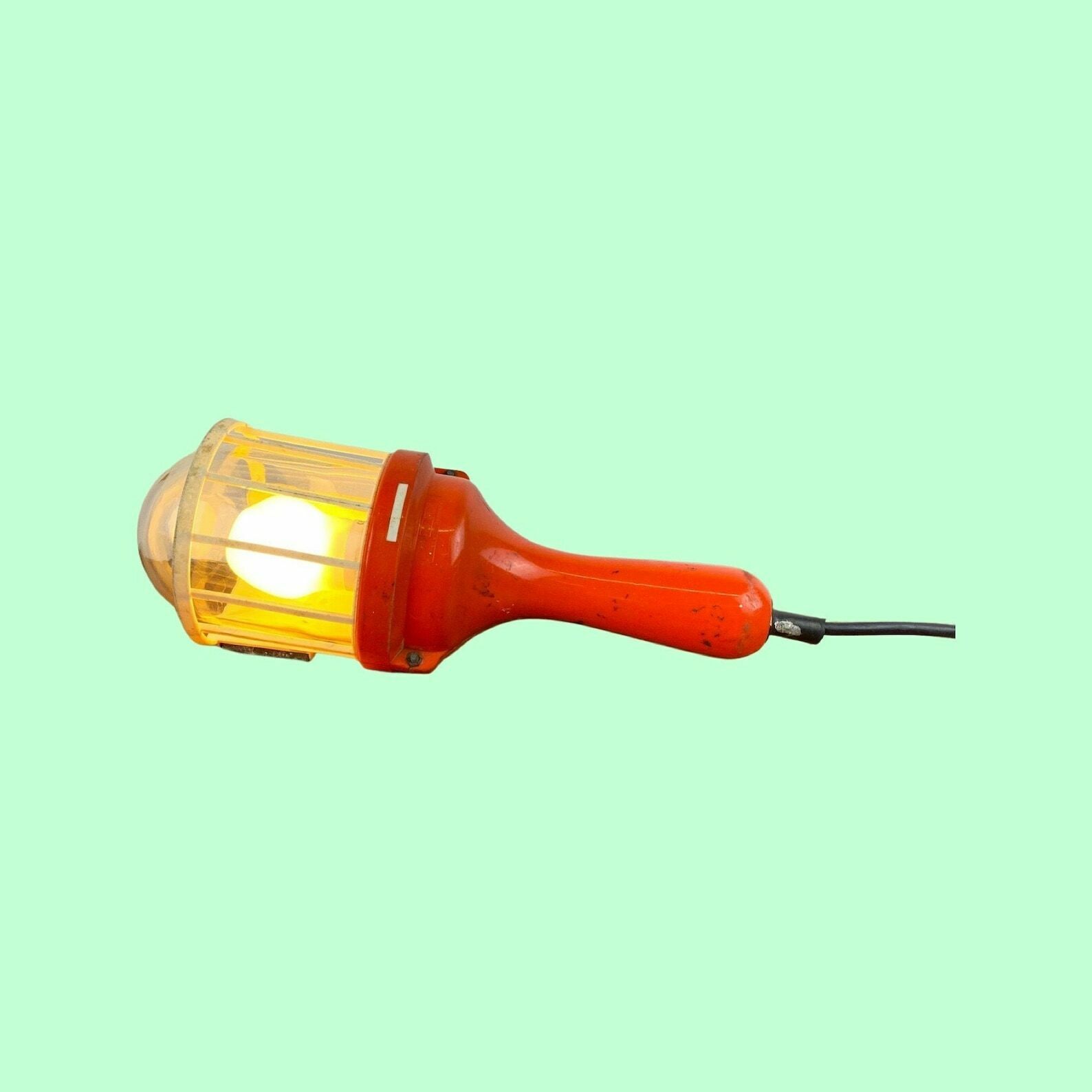 Portable Retro Lamp Frandsen Denmark | Danish Design From The Mid Century | Retro Orange Running Light In Good Condition | With Glass Shade