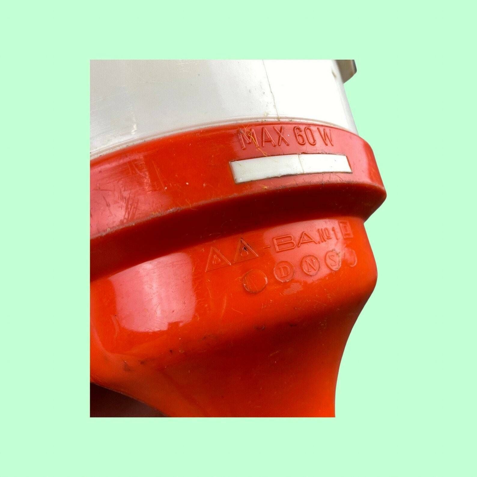 Portable Retro Lamp Frandsen Denmark | Danish Design From The Mid Century | Retro Orange Running Light In Good Condition | With Glass Shade photo vintage
