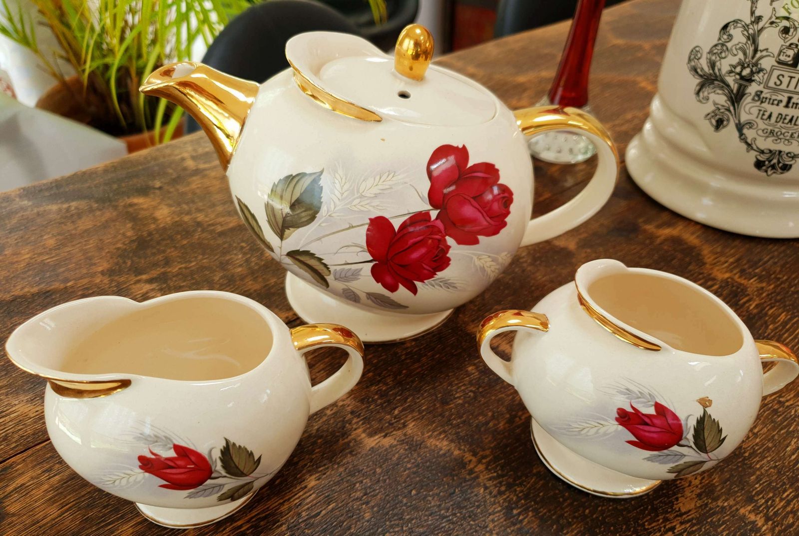 1950's Heatmaster Teapot & Sugar Bowl, Cream Jug Set photo for sale