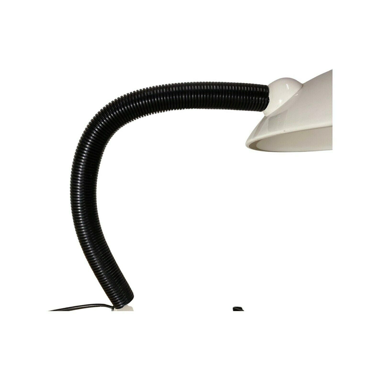 Space Age Ufo Lamp   White Vintage Adjustable Desk Light 1980s | Retro Disc Lamp | Belgium Designer Midcentury Lighting photo vinterior