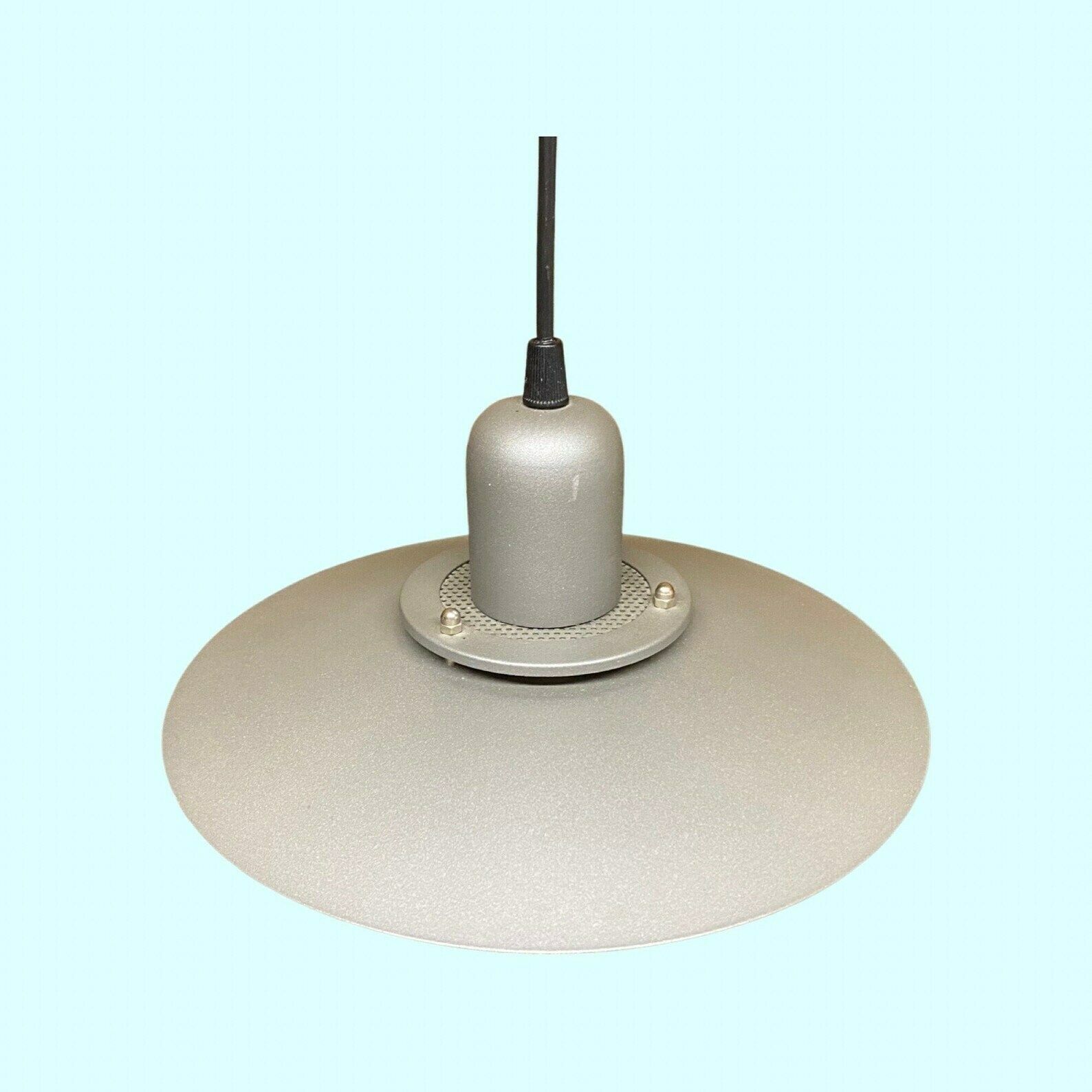 photo furniture Vintage Metal/Glass Hanging Light | Mid Century Grey Pendant Lamp With Glass Shade | Industrial Vintage Hanging Lighting From Scandinavia