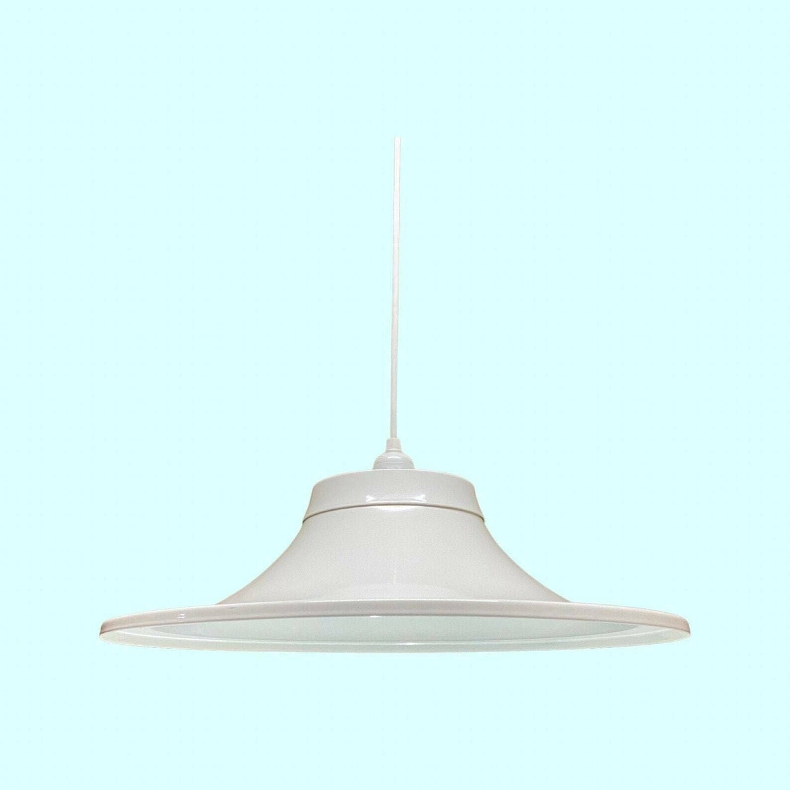 Danish Vintage Hanging Light 1970s | Mid Century Scandinavian Modern Lighting | White Retro Pendant Lamp From Denmark | Form Lyskaer Poulsen