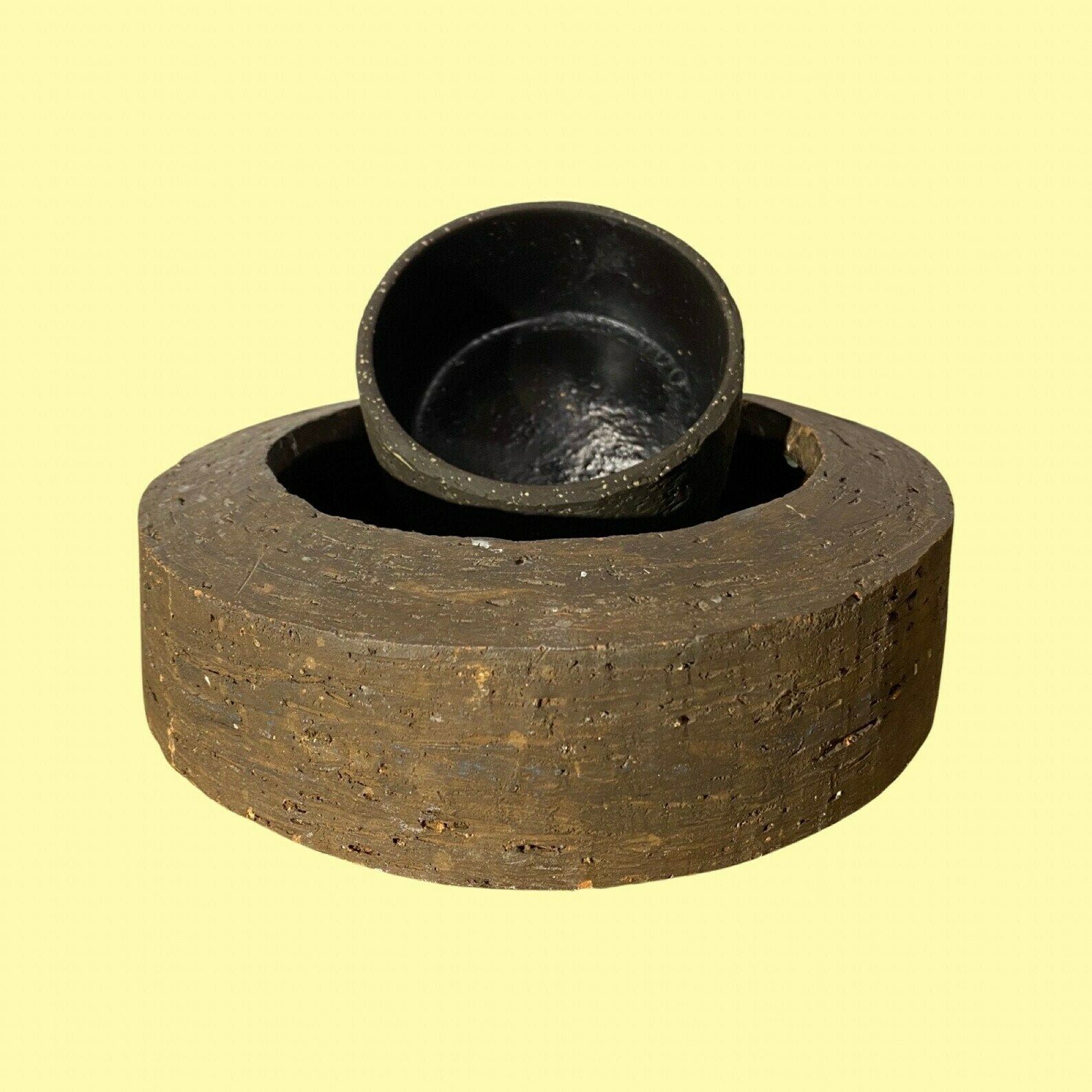 Set Of 2 Handmade Ceramic Vintage Bowls | Made By 'Freddy Kunsthøjskolen Holbæk In 1966' | Retro Handmade Scandinavian Ceramic Pottery Bowl