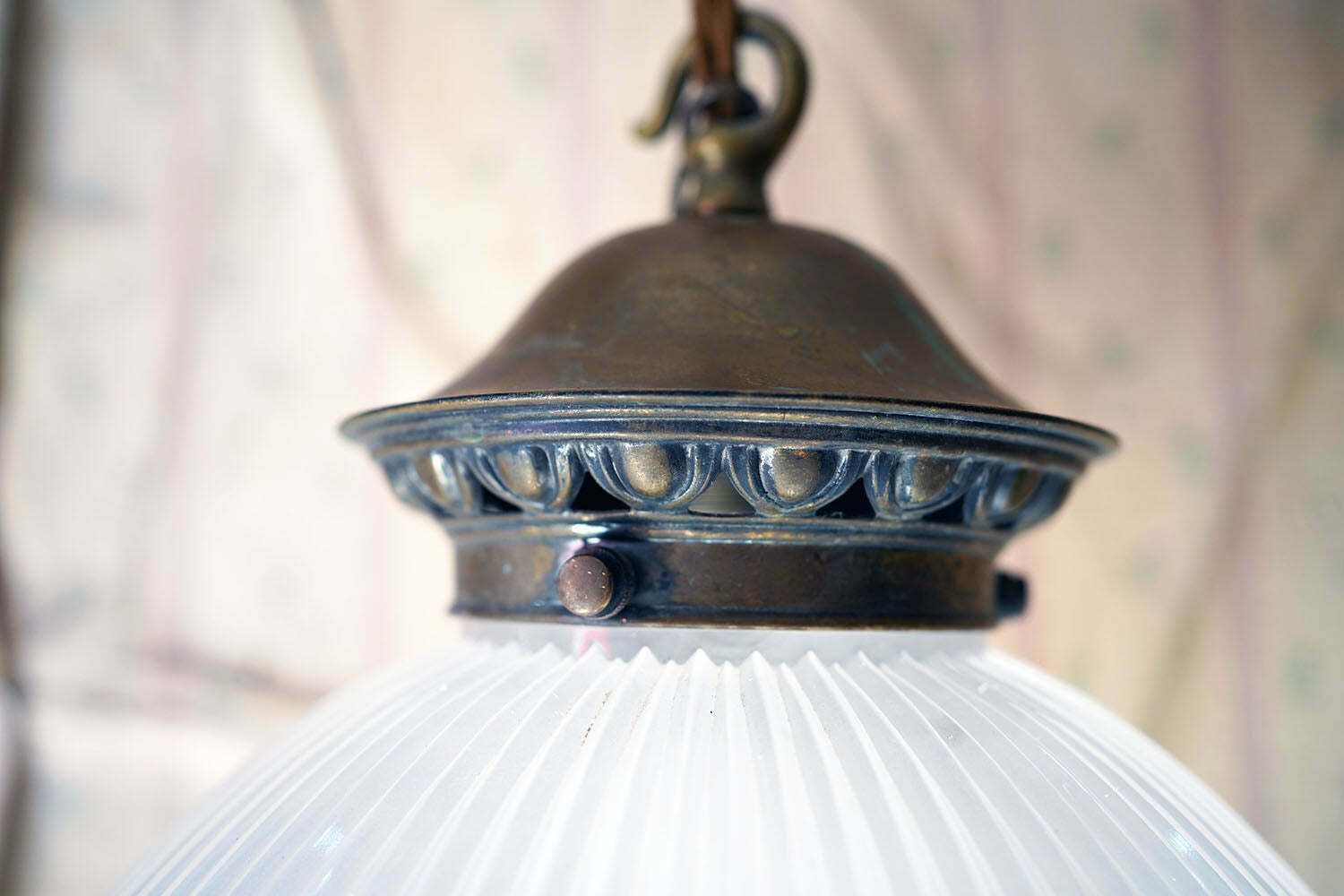 An Early 20thc Holophane Prismatic Glass Pendant Light C.1913 photo 425.0