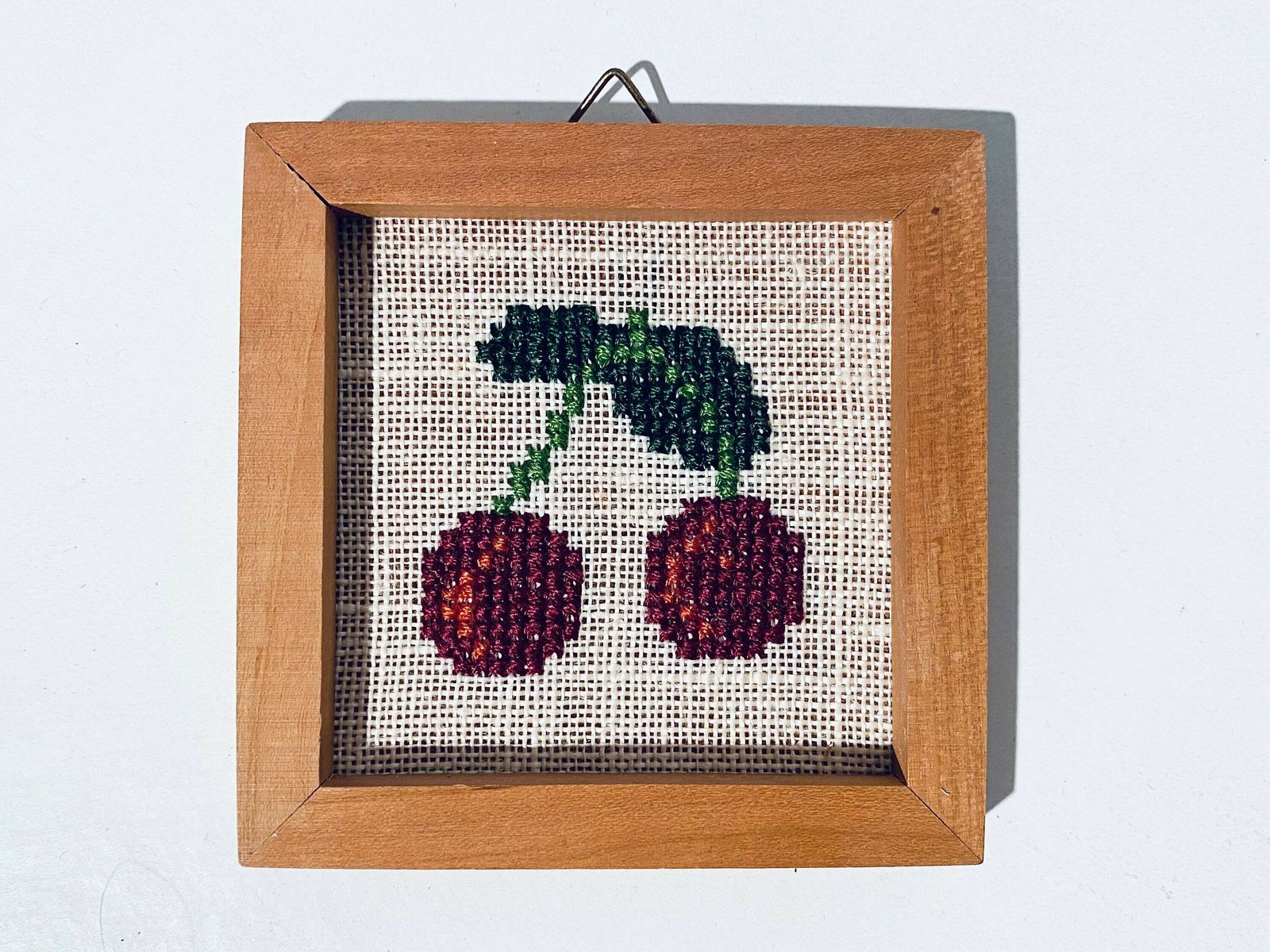 Three Stitched Pictures Set With Fruit Motifs / Handmade Vintage Wall Decor 1960s photo Art