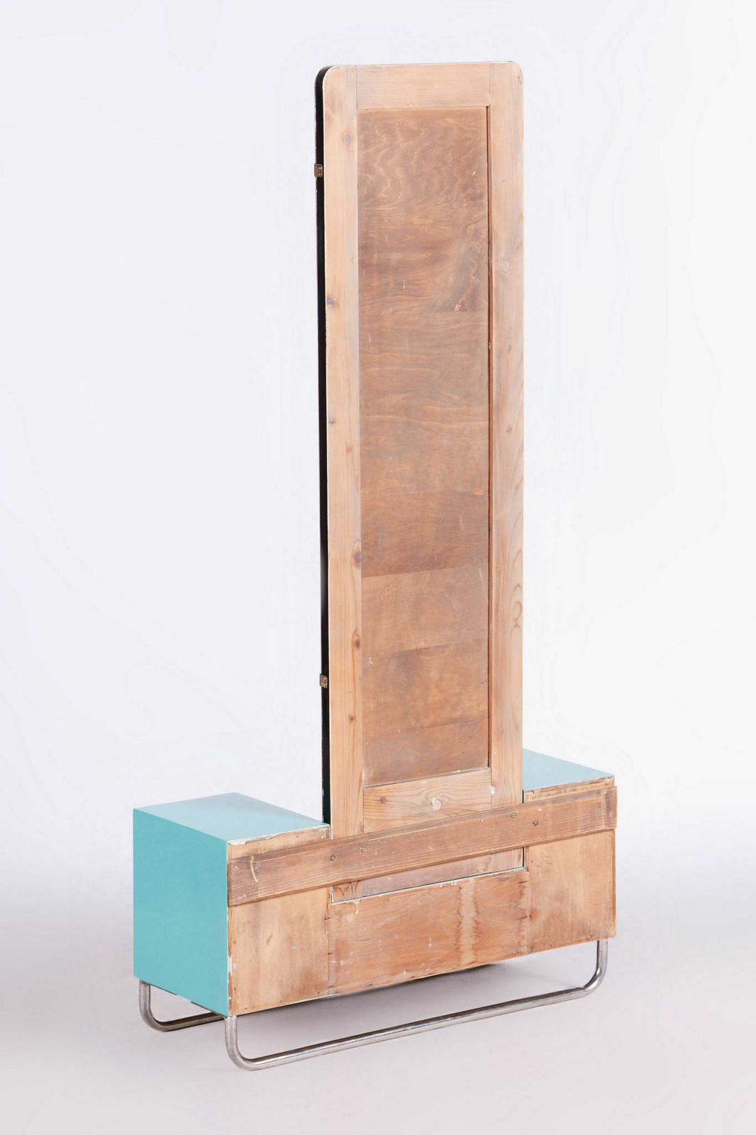 Restored Bauhaus Dressing Mirror, Chrome, Steel, Lacquered Wood, Czechia, 1930s photo for sale