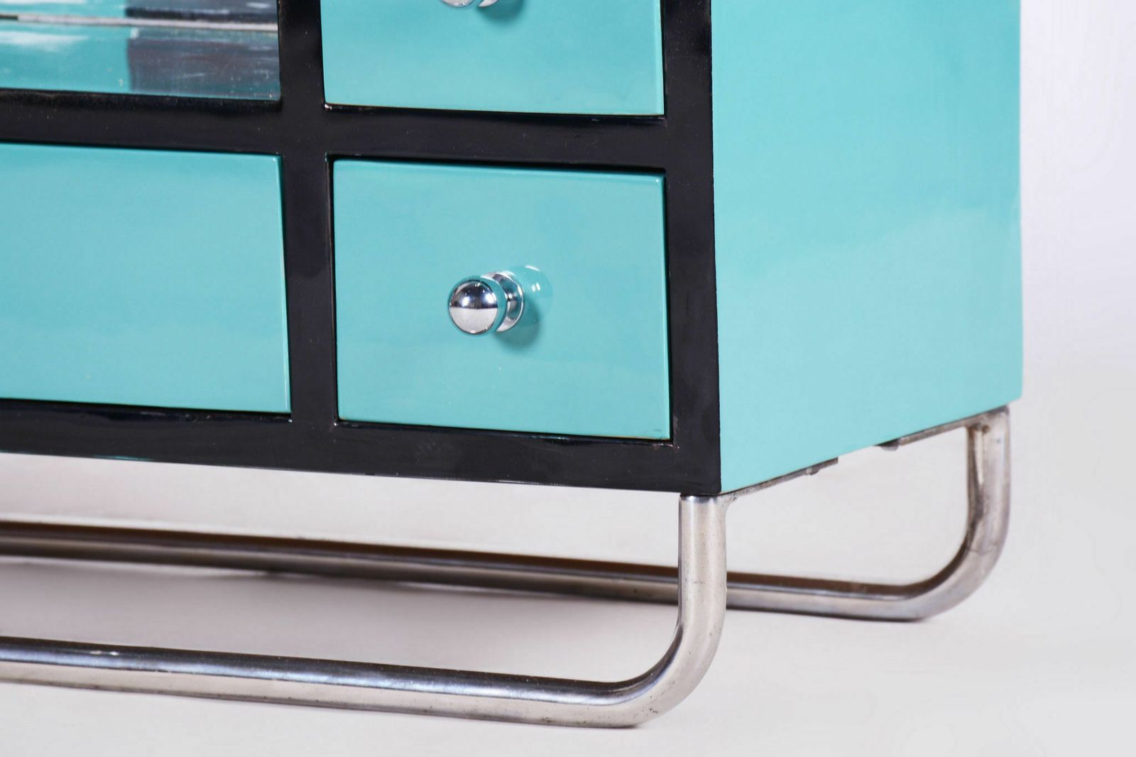 Restored Bauhaus Dressing Mirror, Chrome, Steel, Lacquered Wood, Czechia, 1930s photo 1600.0
