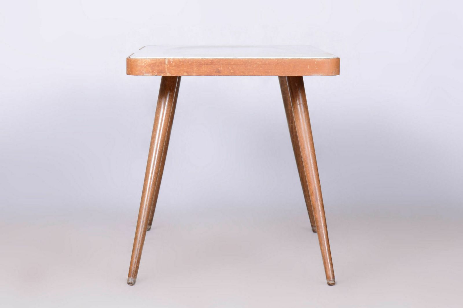 Original Beech Coffee Table, Interier Praha, Opaxit Glass, Czechia, 1960s photo for sale