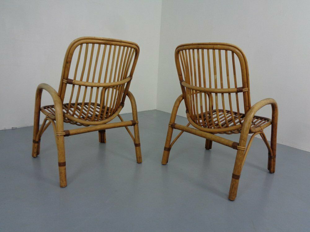 Italian Bamboo Armchairs, 1970s, Set Of 2 photo buy