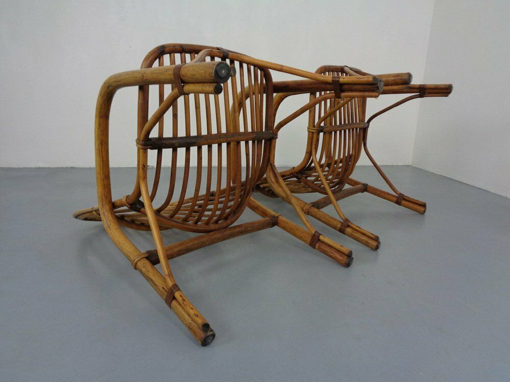 photo for sale Italian Bamboo Armchairs, 1970s, Set Of 2