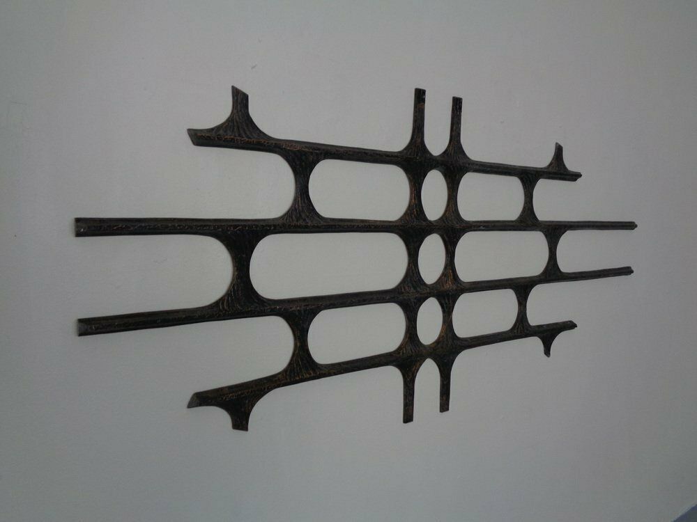 Large German Brutalist Iron Wall Sculpture, 1960s photo for sale
