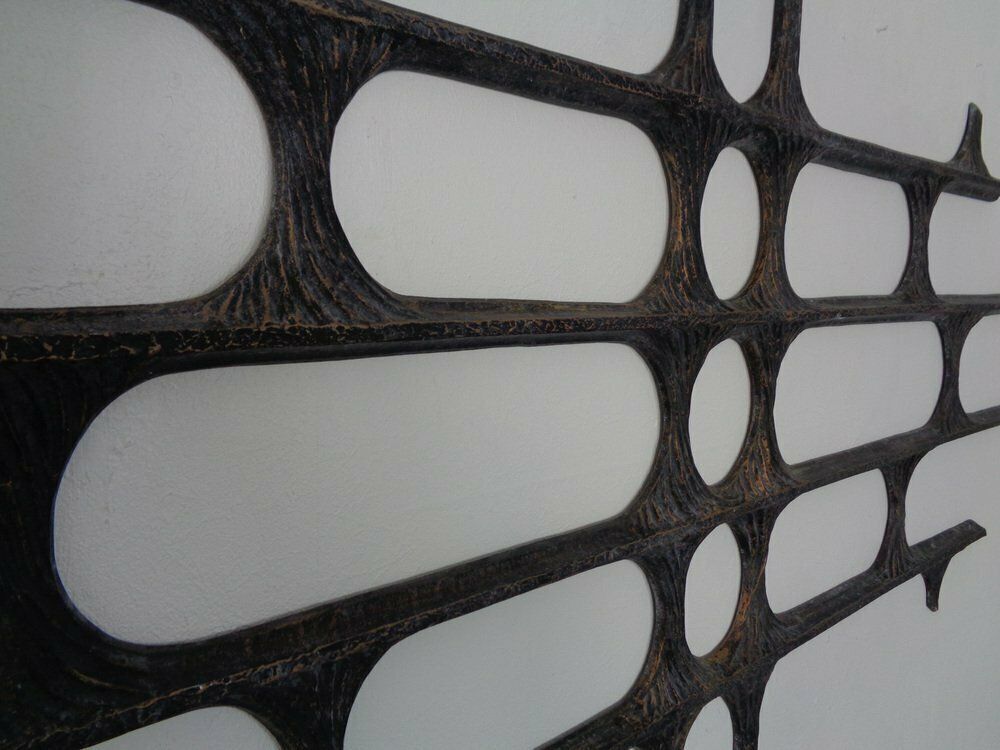 Large German Brutalist Iron Wall Sculpture, 1960s photo vintage