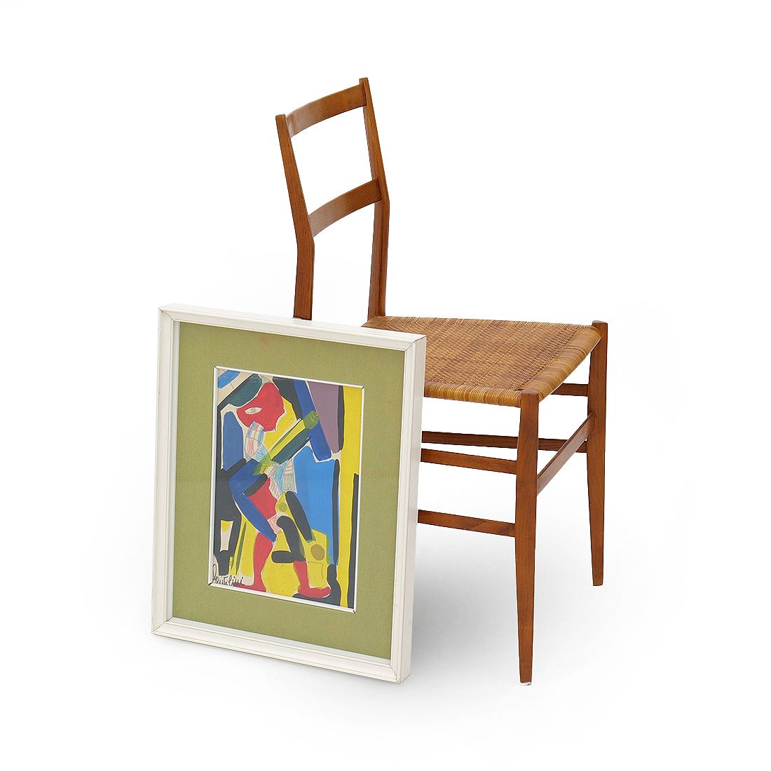 Art Mixed Technique Painting On Masonite By Aldo Gentilini, 1970s photo