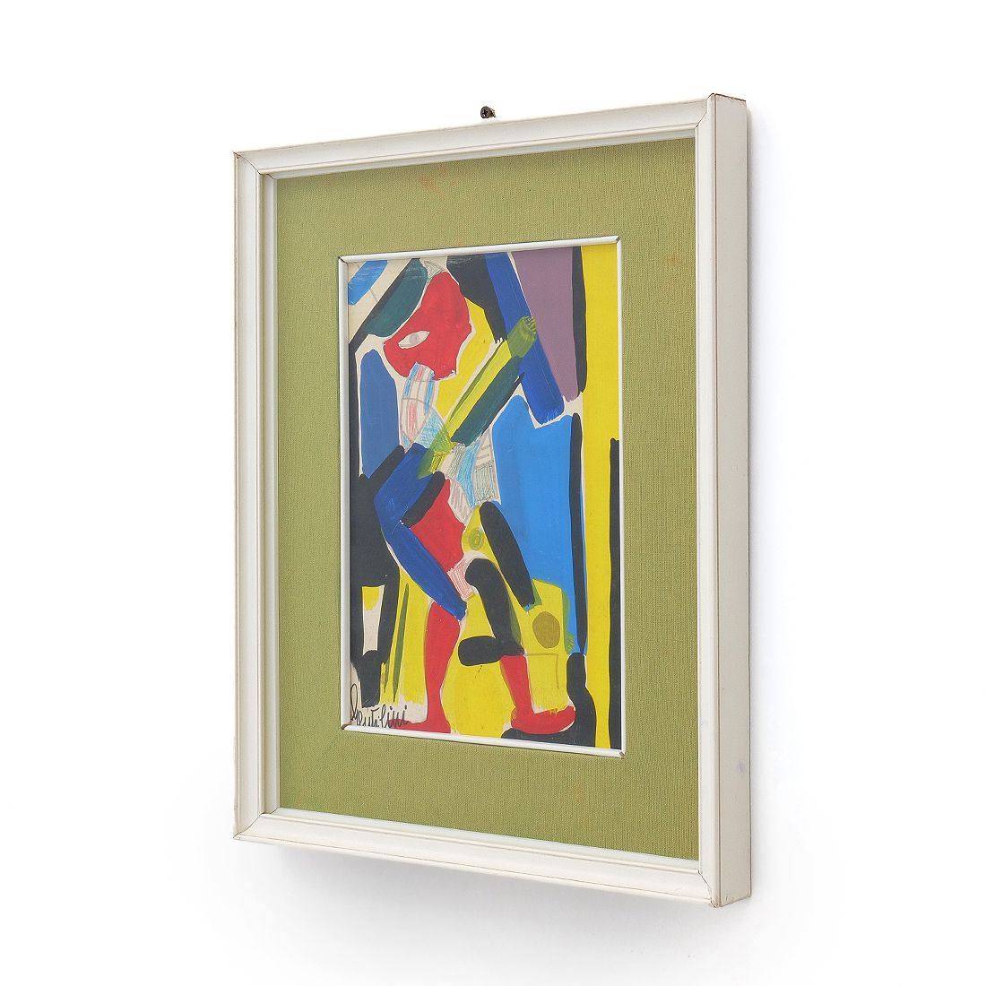 Mixed Technique Painting On Masonite By Aldo Gentilini, 1970s photo for sale