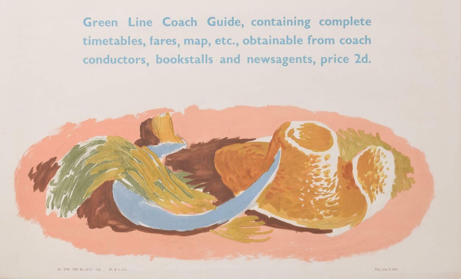 Graham Sutherland Away By Green Line Graham Sutherland Original Vintage Poster 1930s Coach Travel 1936 photo Art