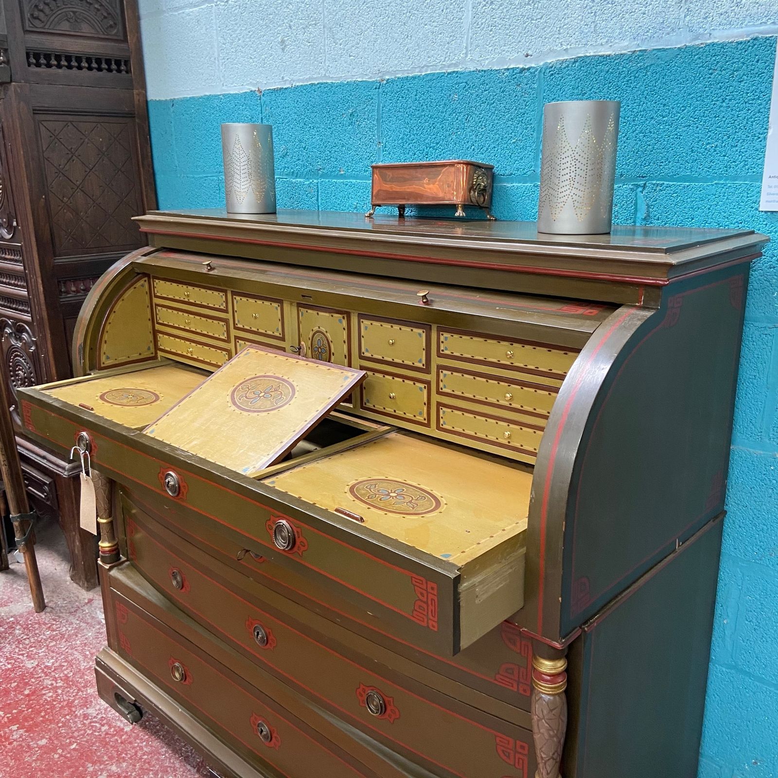 Danish Antique Pine Desk Ref 9040 C1900 With Fantastic Paint! photo furniture