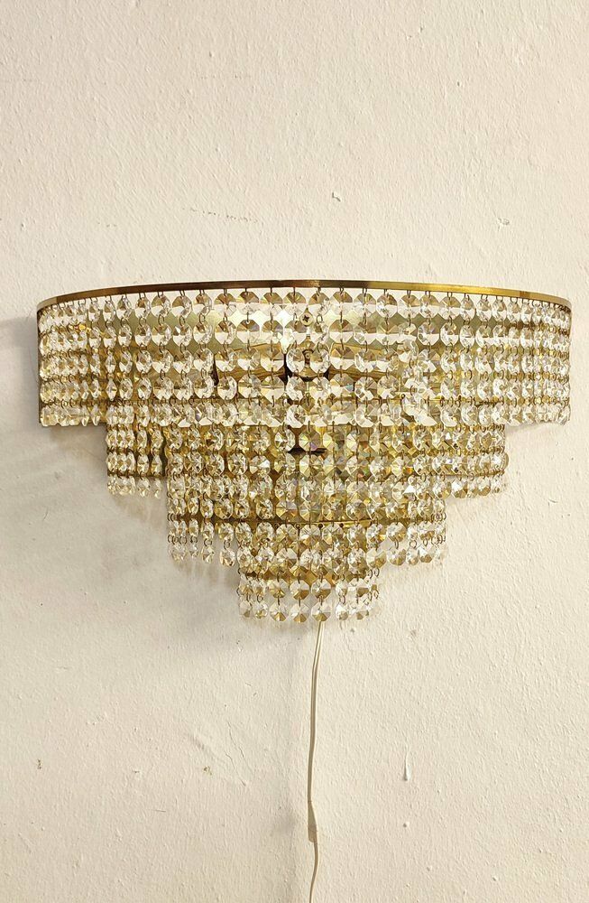 Crystal Wall Lamps. France, 1970s. Set Of 2 photo furniture