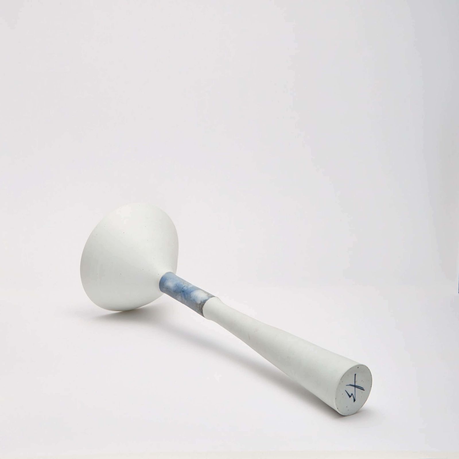 Tall Porcelain Sculpture And Vessel White And Blue By Thomas Naete photo vinterior