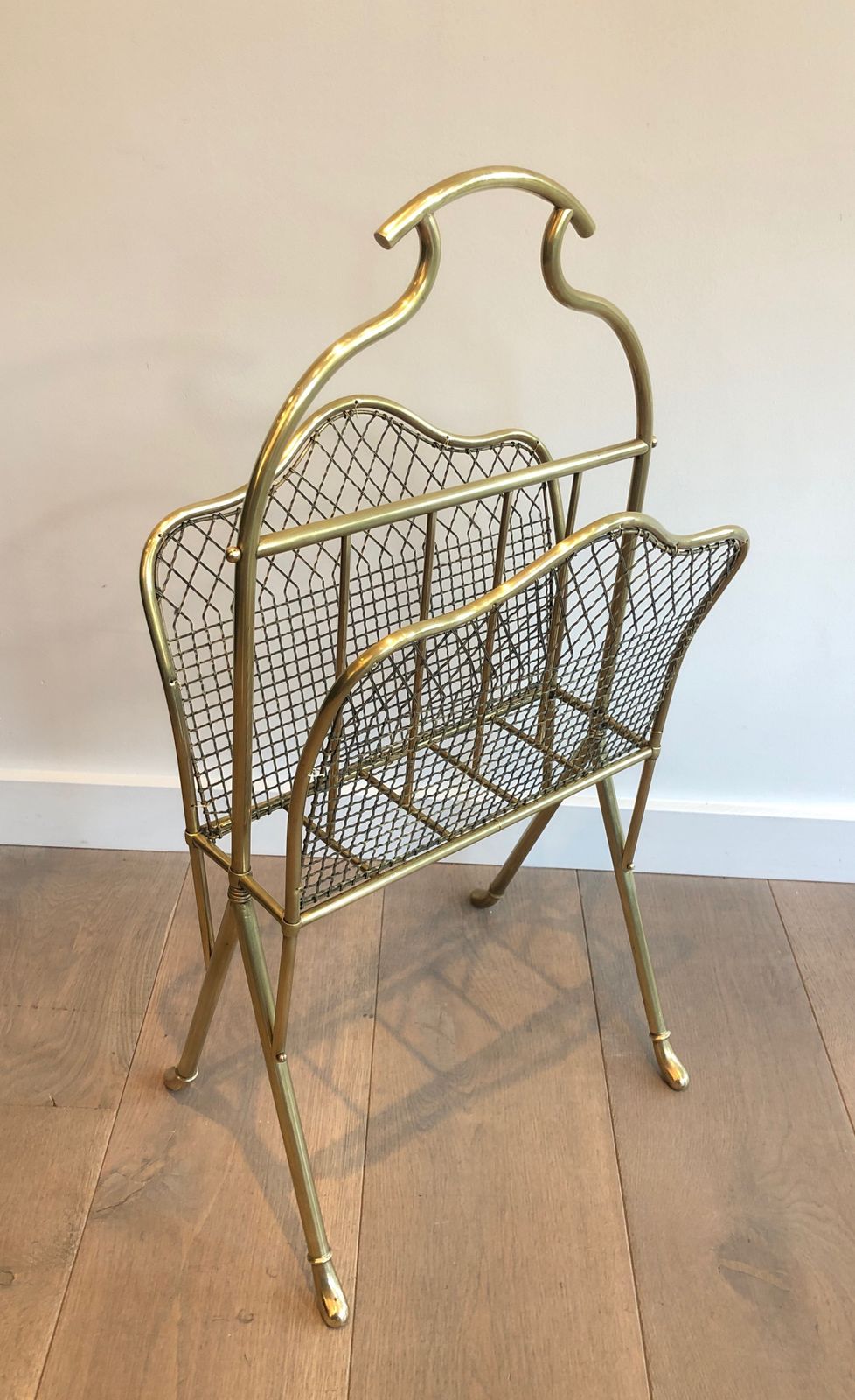 Pair Of Brass Magazine Racks Attributed To Maison Jansen photo Home Decor