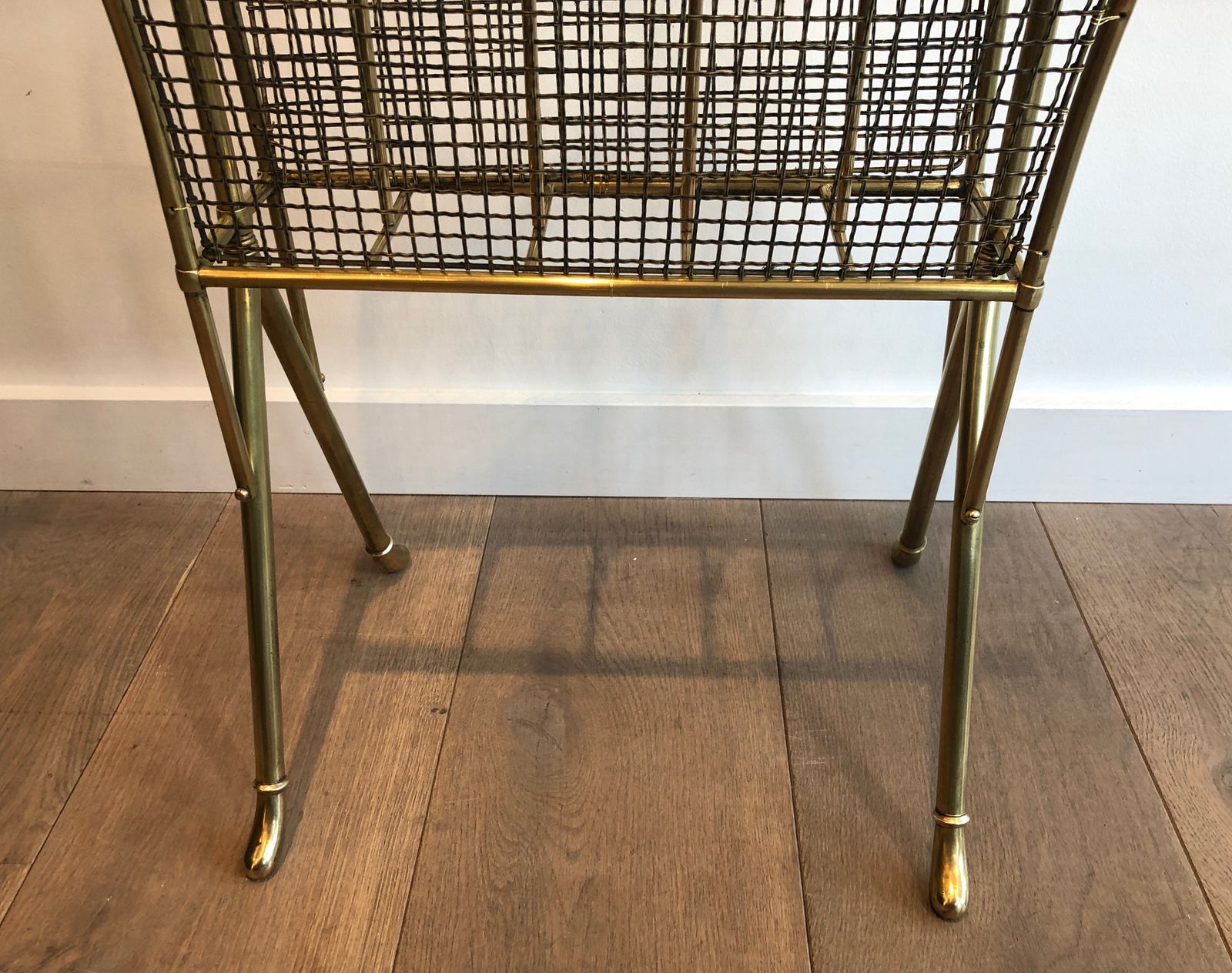 Pair Of Brass Magazine Racks Attributed To Maison Jansen photo vinterior