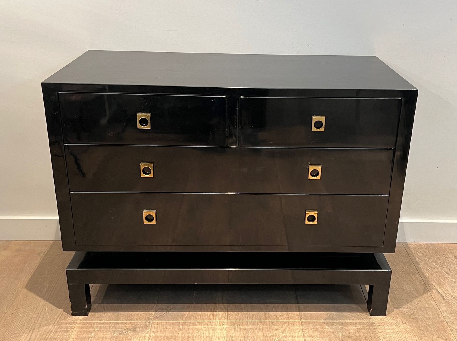 Black Lacquered Chest Of Drawers By Guy Lefèvre For Maison Jansen photo furniture