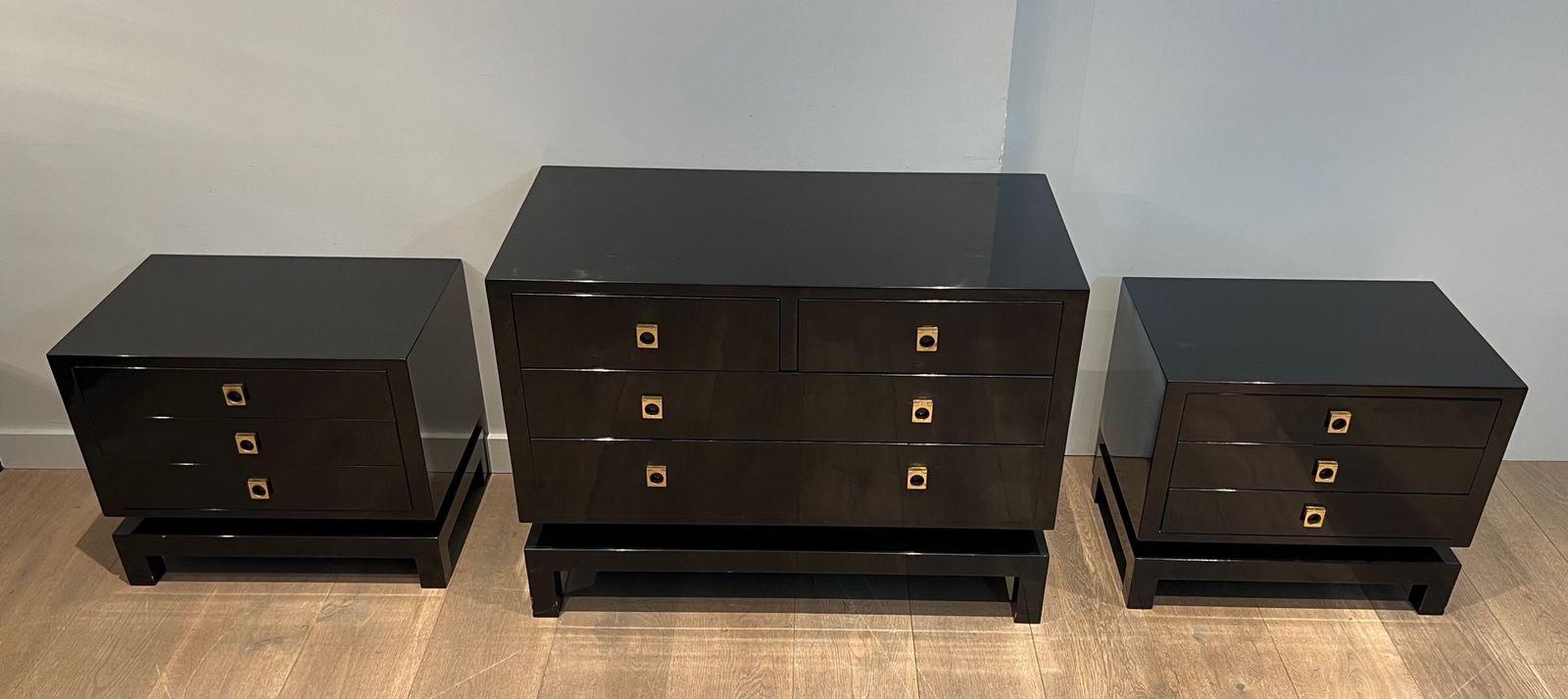 8500.0 Black Lacquered Chest Of Drawers By Guy Lefèvre For Maison Jansen photo