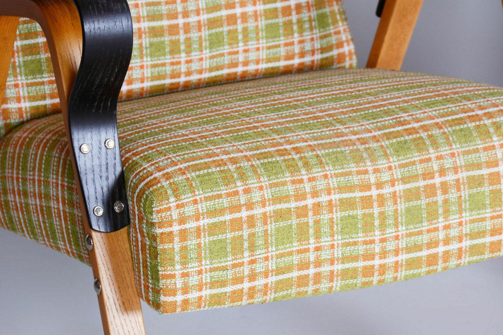 photo for sale Pair Of Restored Mid Century Oak Armchairs By Tatra Pravenec, Czechia, 1950s